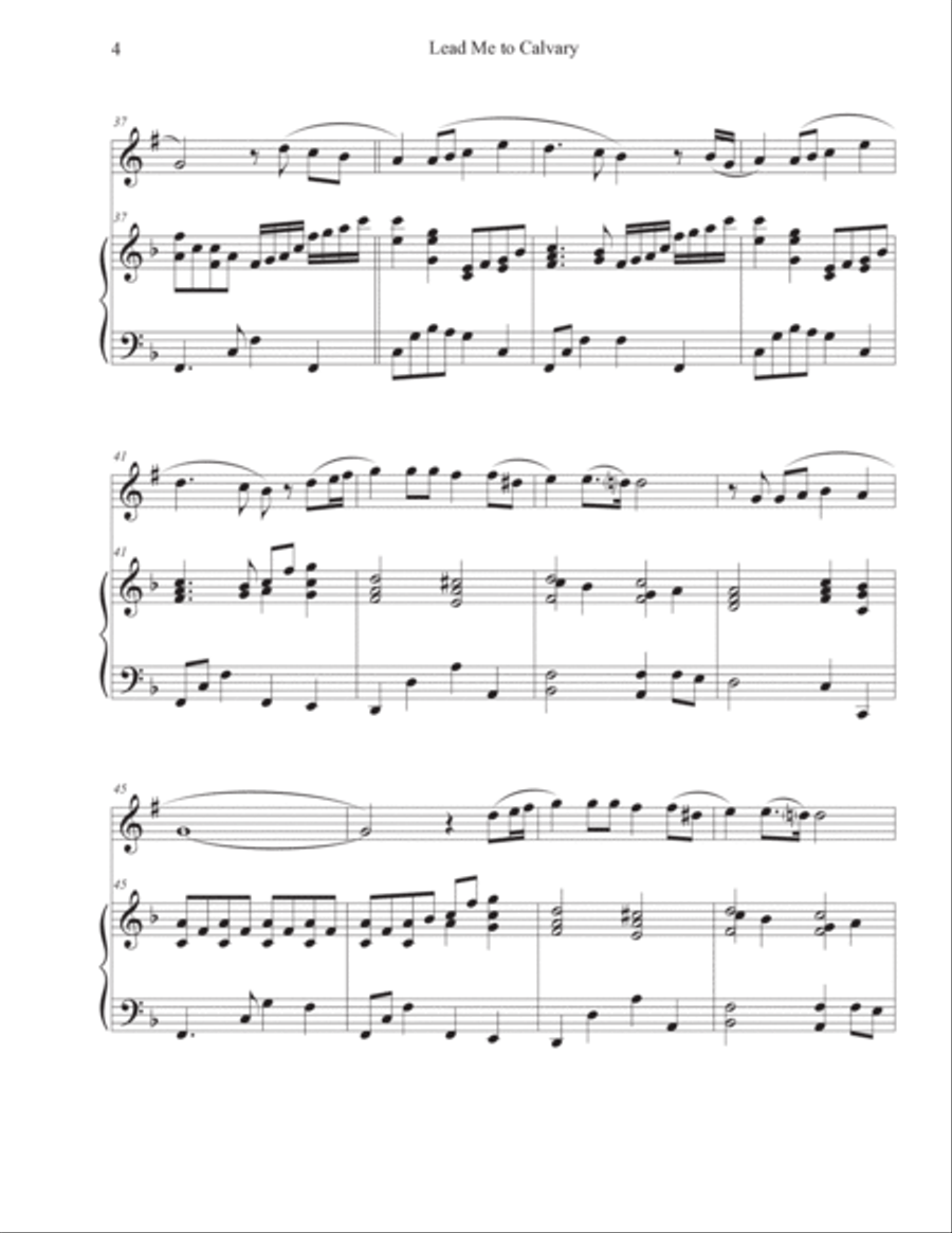 Lead Me to Calvary (Trumpet-Piano) Trumpet Solo scores gallery preview page 4