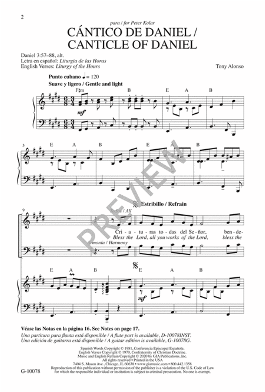 Cántico de Daniel / Canticle of Daniel 3-Part scores gallery preview page 3
