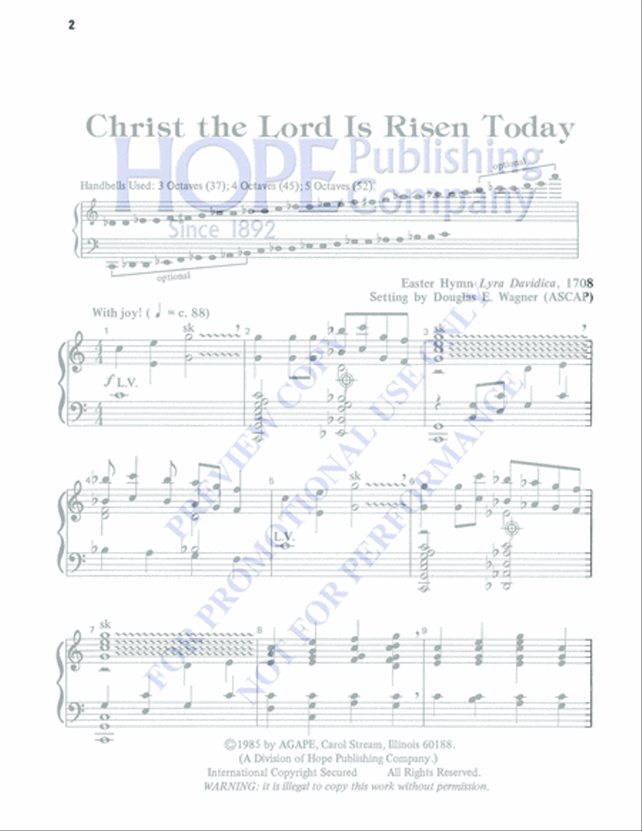 Christ the Lord Is Risen Today 5-Octaves scores gallery preview page 3