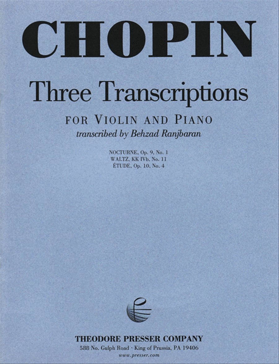 Three Transcriptions Chamber Music scores gallery preview page 1