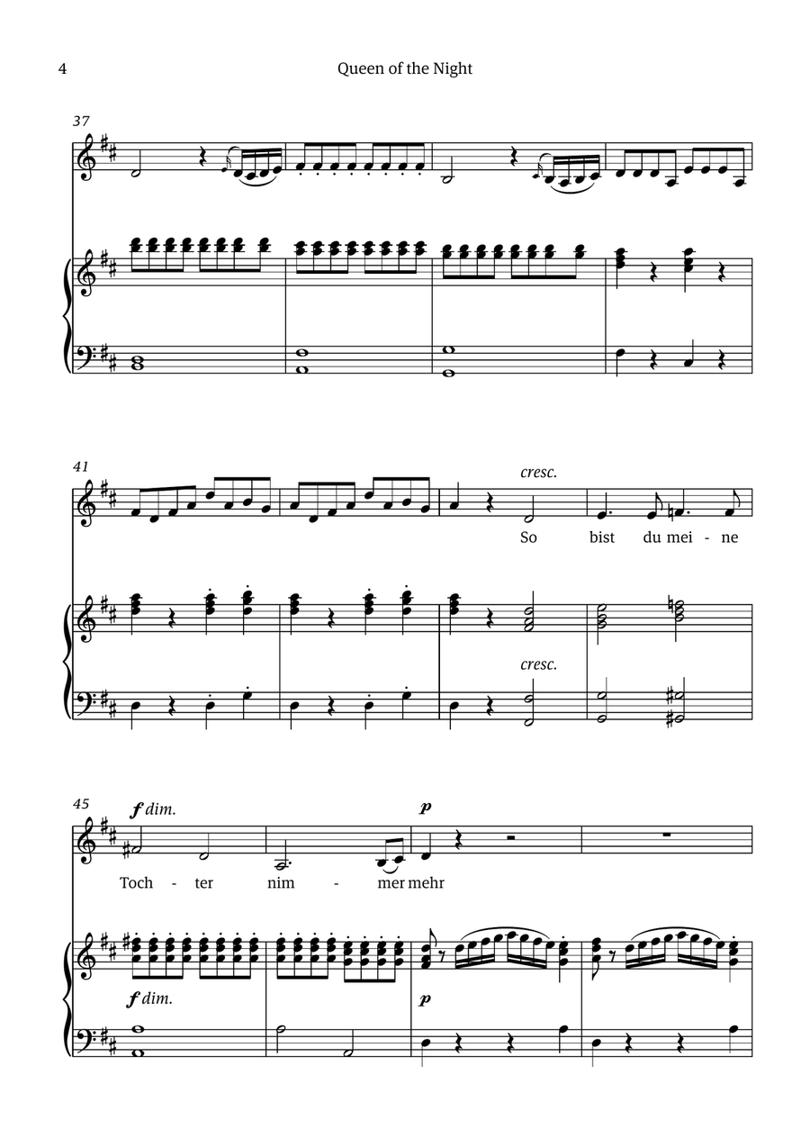 Queen of the Night (aria) - for ALTO in B minor Chamber Music scores gallery preview page 4