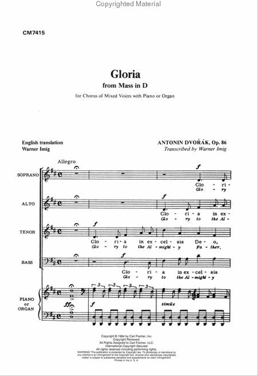Gloria 4-Part scores gallery preview page 2