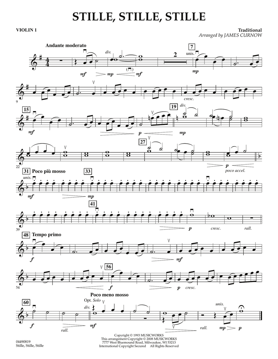 Stille, Stille, Stille - Violin 1 Orchestra scores gallery preview page 1