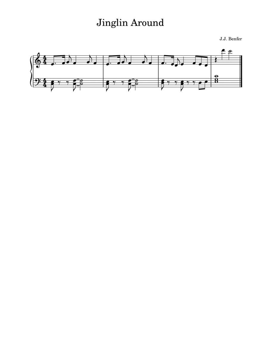 Jinglin Around Jinglin Around Easy Piano scores gallery preview page 1
