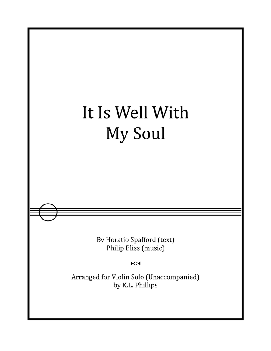 Book cover for It Is Well With My Soul - Violin Solo (Unaccompanied)