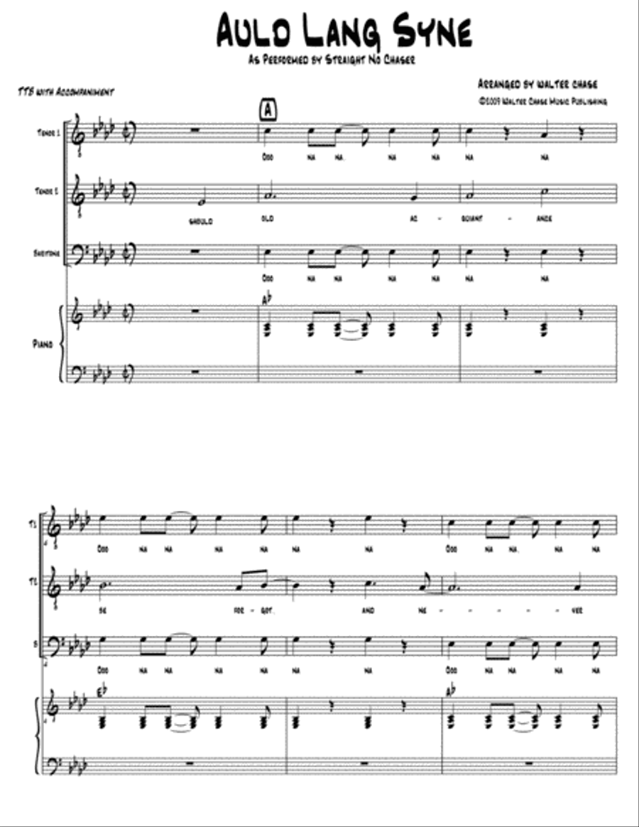 Auld Lang Syne (as performed by Straight No Chaser) - TTB TTB scores gallery preview page 2