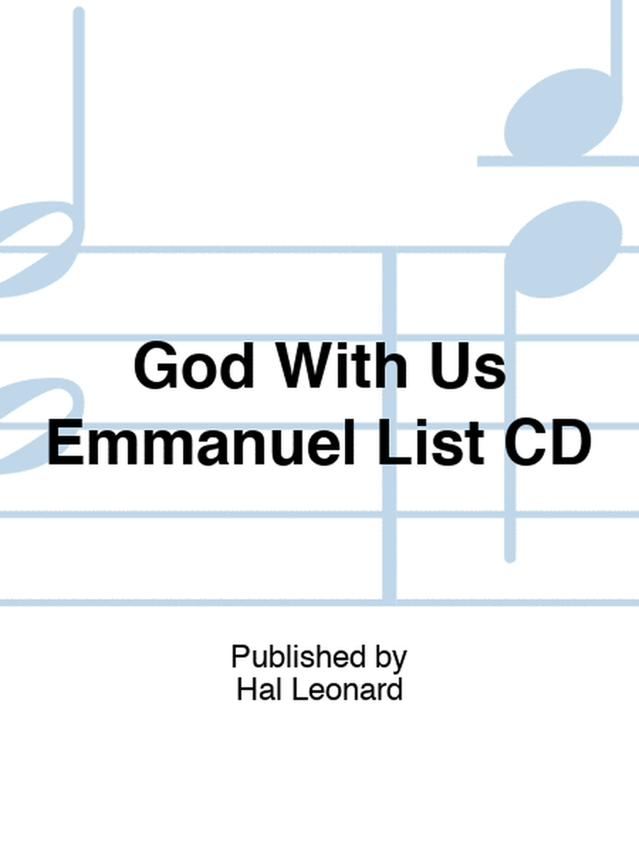 God With Us Emmanuel List CD