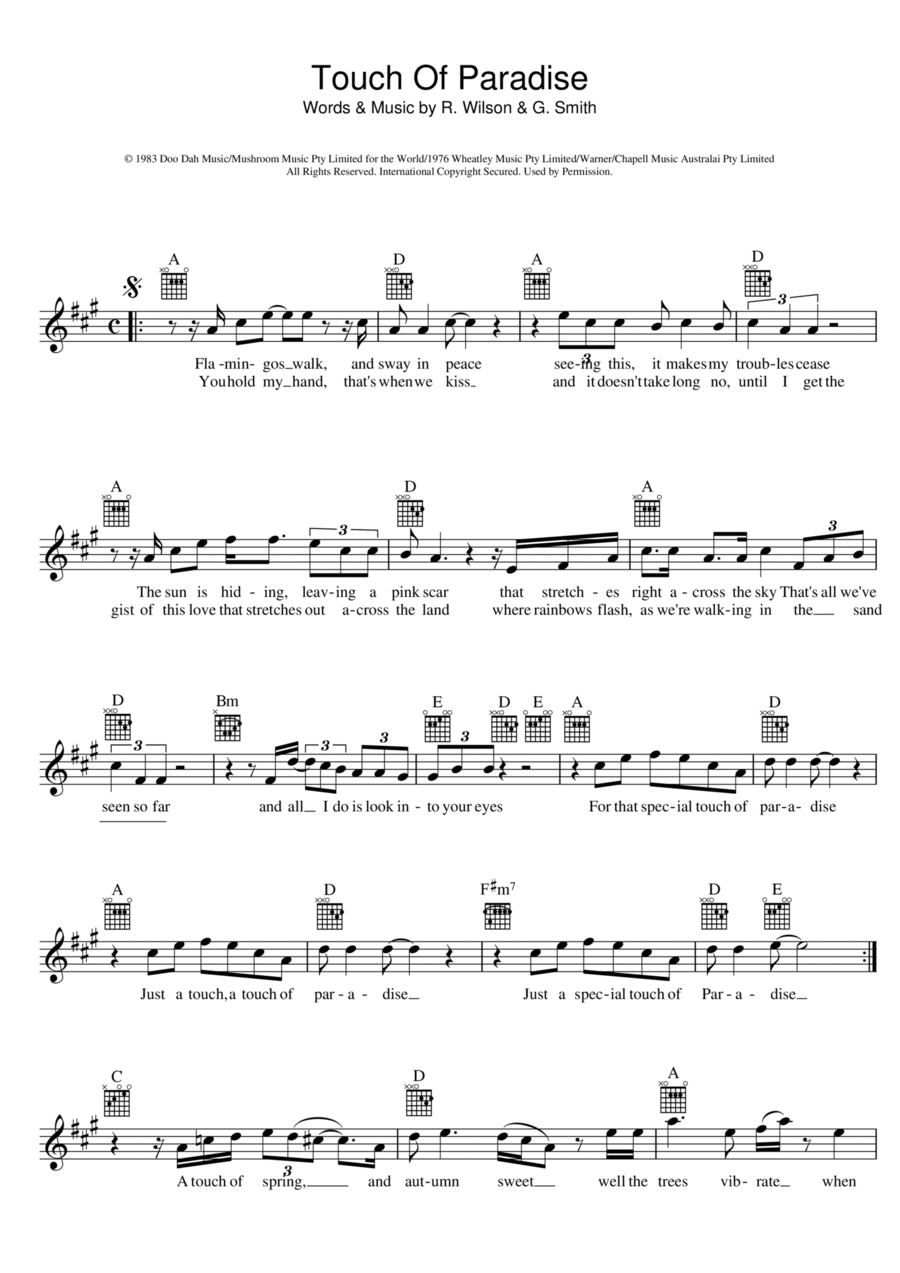 Touch Of Paradise Piano scores gallery preview page 1