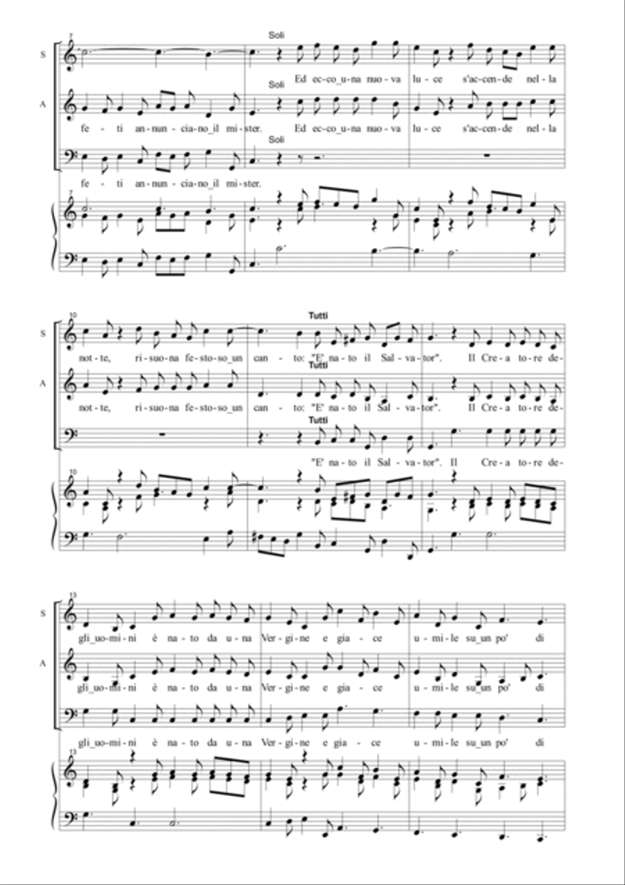 PASTORALE From: Concerto grosso Op. 6-8 - by A. Corelli - For SAB Choir and Organ in C Maior 3-Part scores gallery preview page 3
