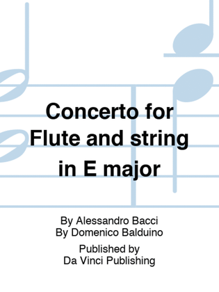 Book cover for Concerto for Flute and string in E major