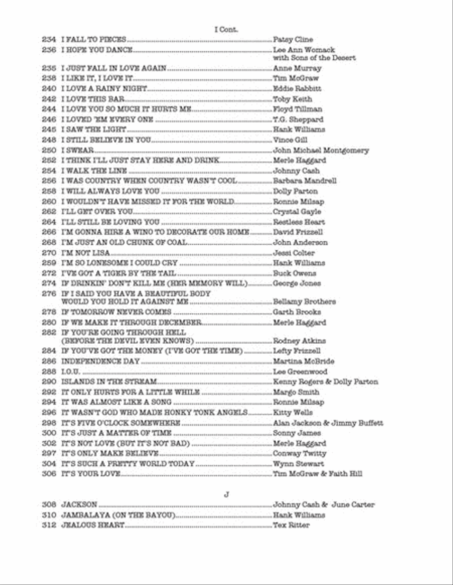 The Real Country Book Piano scores gallery preview page 5