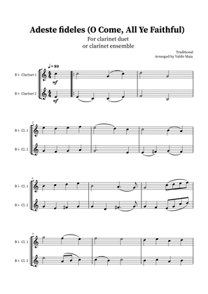 O Come, All Ye Faithful (Adeste Fideles) - Clarinet Duo