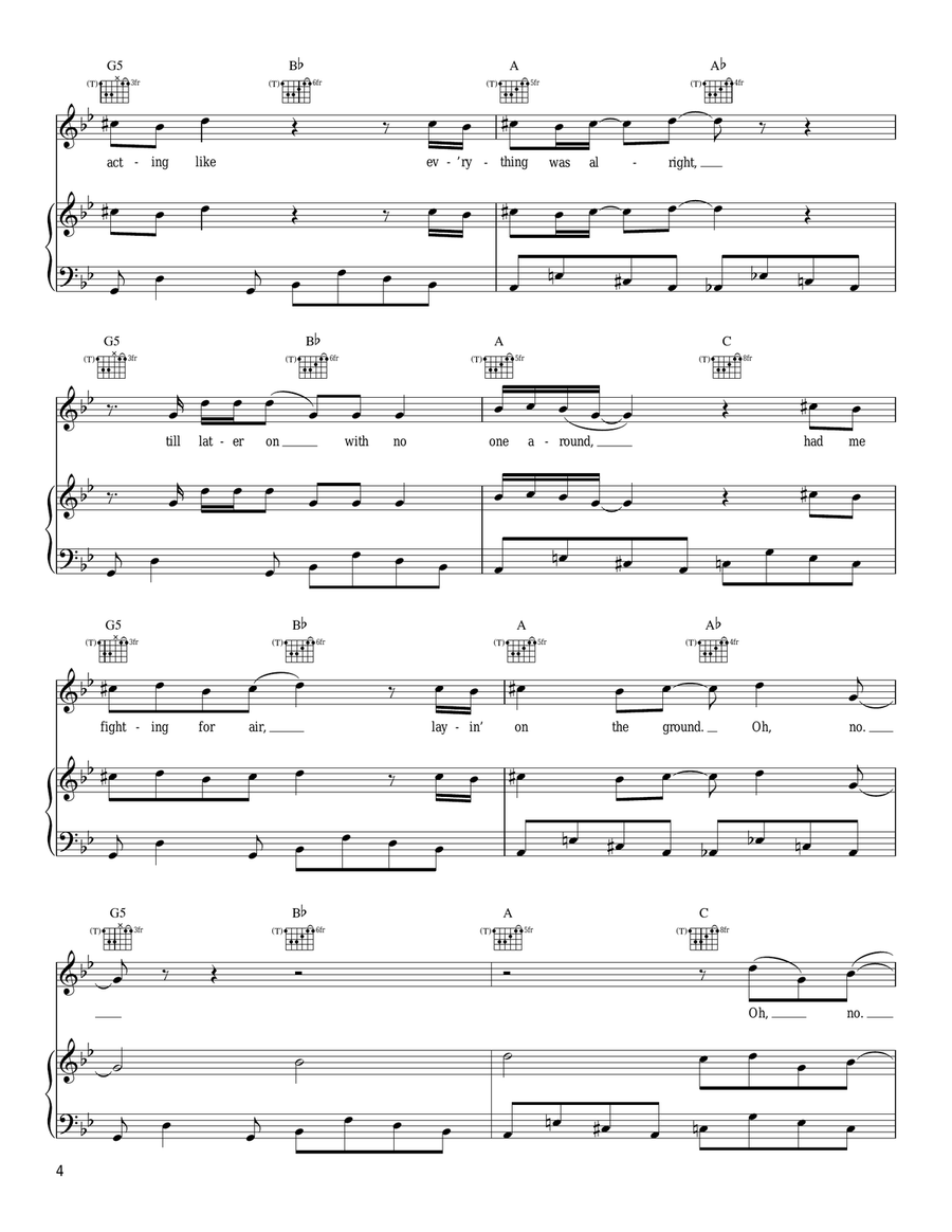 Psychotic Girl Piano, Vocal, Guitar scores gallery preview page 4