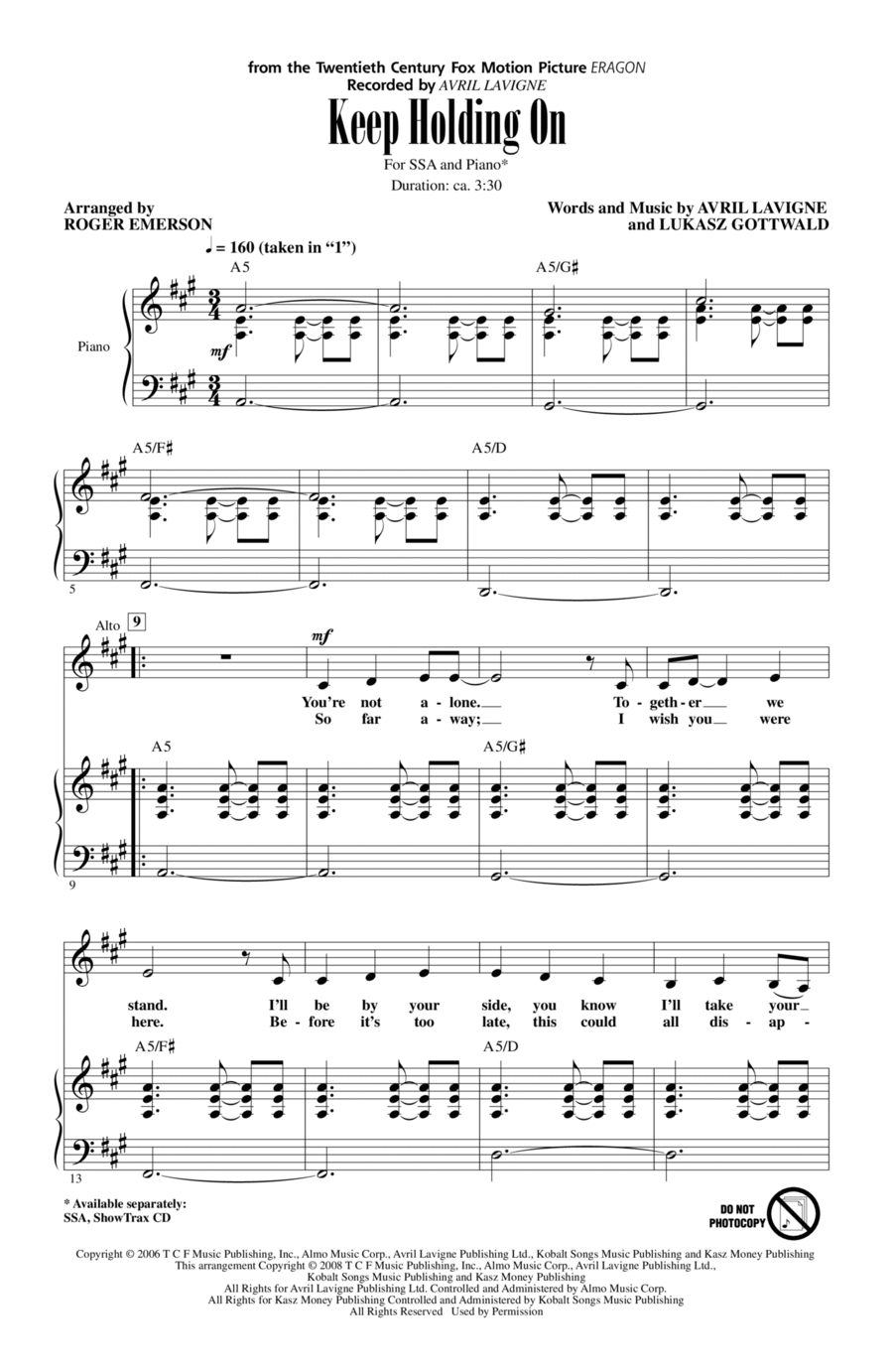 Keep Holding On Keep Holding On SSA scores gallery preview page 1