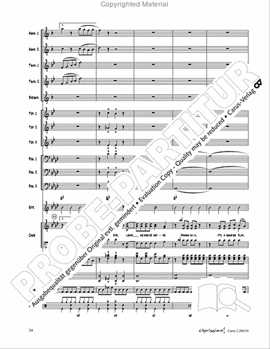 Chorissimo. Instrumentale Begleitarrangements fur Small Bigband, Vol. 3 Big Band scores gallery preview page 32