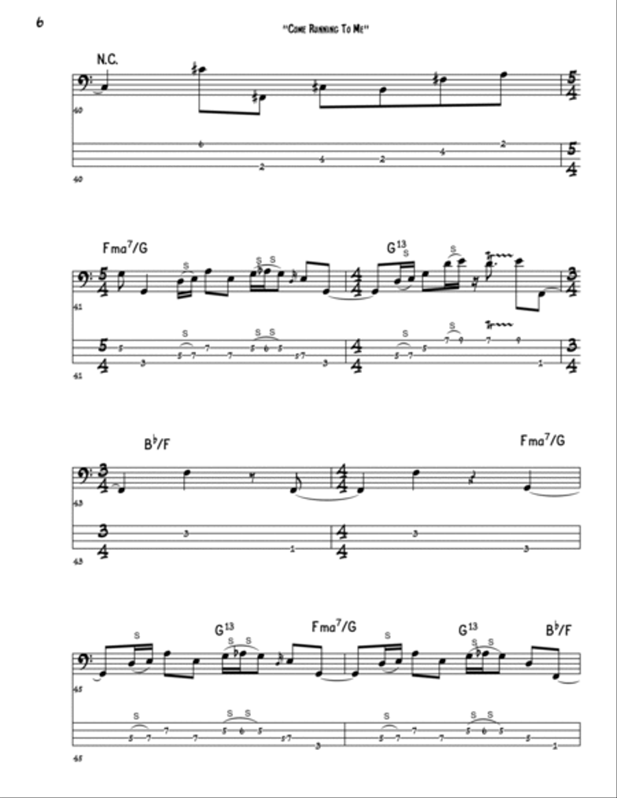 Come Running To Me Bass Guitar scores gallery preview page 6