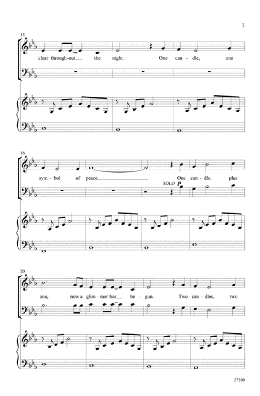 One Candle 4-Part scores gallery preview page 3