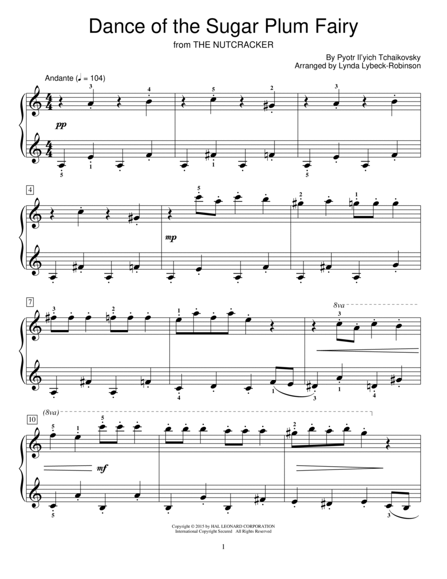 Dance Of The Sugar Plum Fairy (arr. Lynda Lybeck-Robinson) Piano Method scores gallery preview page 1