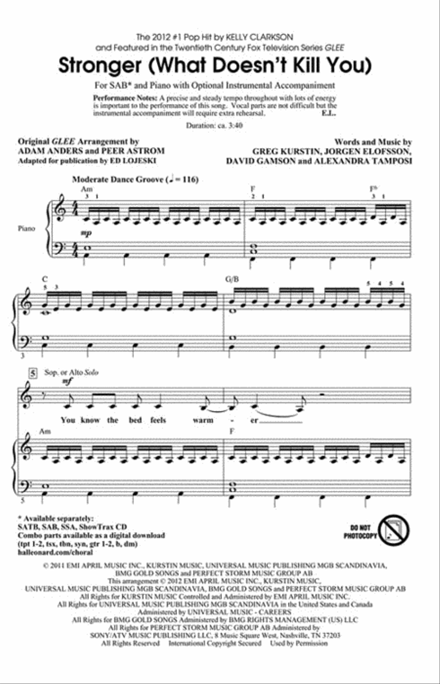 Stronger (What Doesn't Kill You) 3-Part scores gallery preview page 2