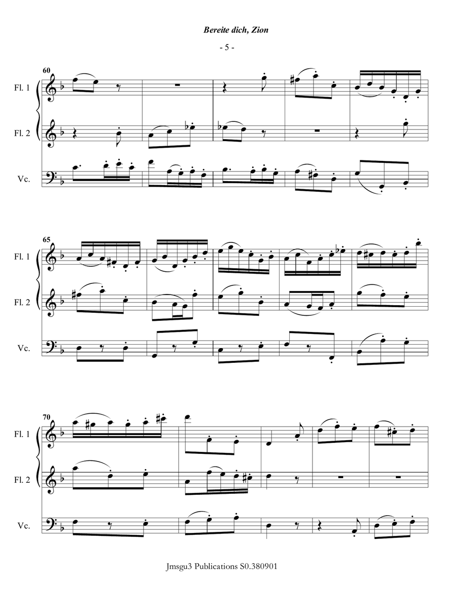 Bach: Christmas Trio for 2 Flutes & Cello Bach: Christmas Trio for 2 Flutes & Cello Small Ensemble scores gallery preview page 6