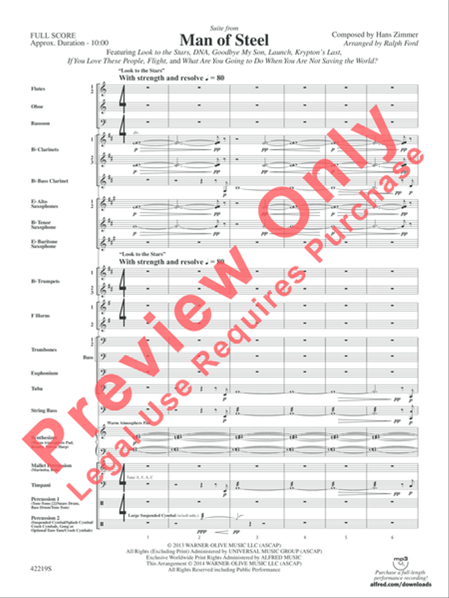 Man of Steel, Suite from Concert Band scores gallery preview page 4