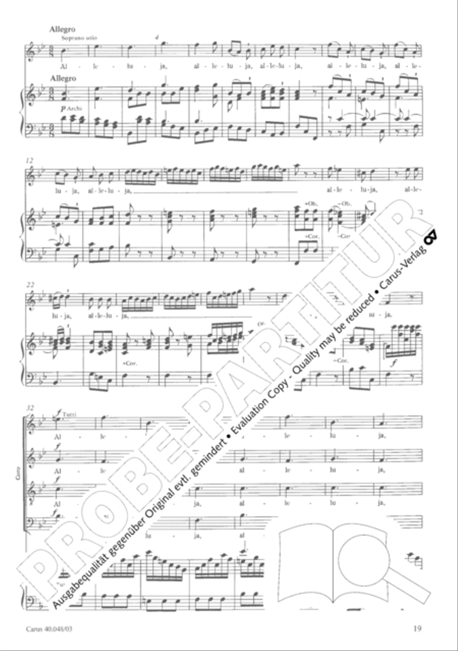 Regina coeli in B-Flat Major, K. 127 4-Part scores gallery preview page 24