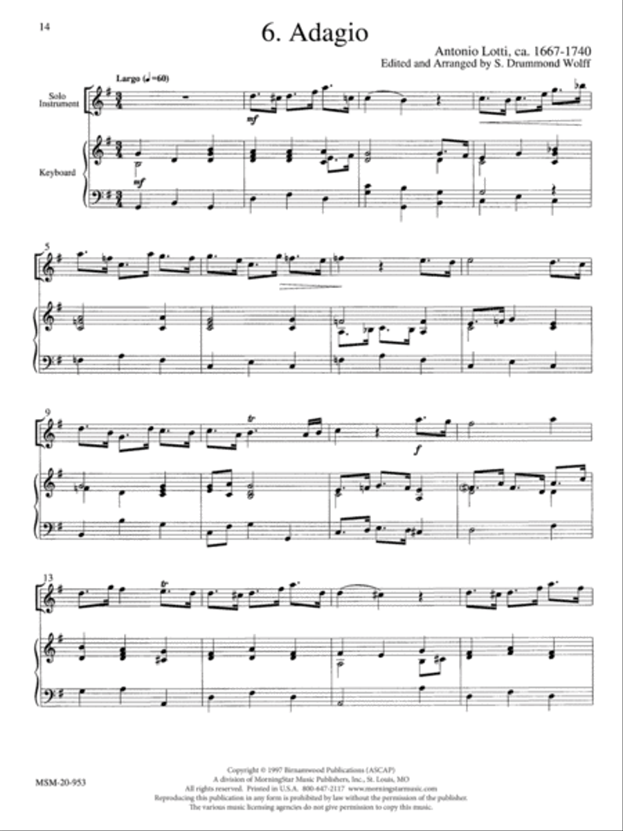 Adagio (from a Sonata) Adagio (from a Sonata) Piano scores gallery preview page 1