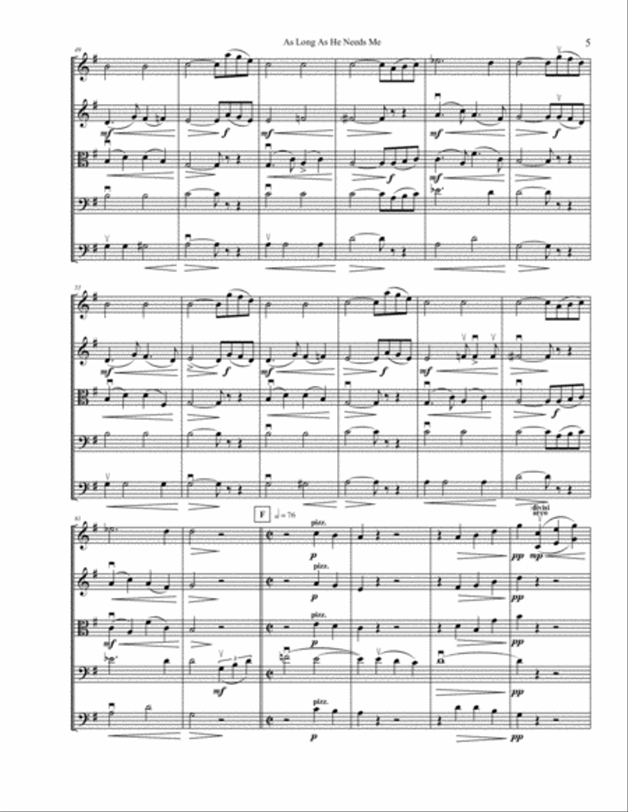 As Long As He Needs Me String Orchestra scores gallery preview page 5