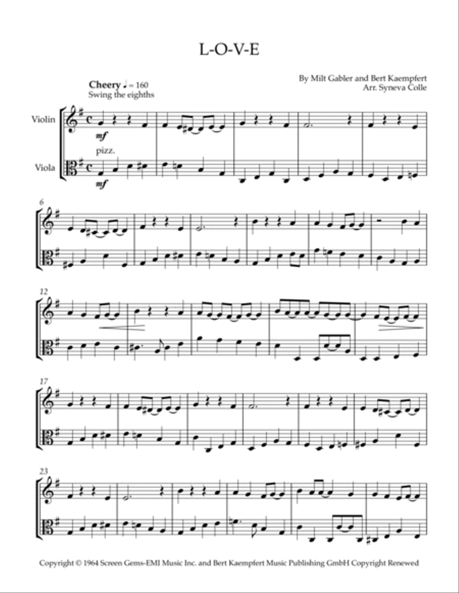 L-o-v-e L-o-v-e String Duet scores gallery preview page 2