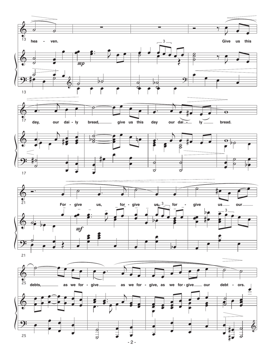The Lords Prayer (for high voice) High Voice scores gallery preview page 2