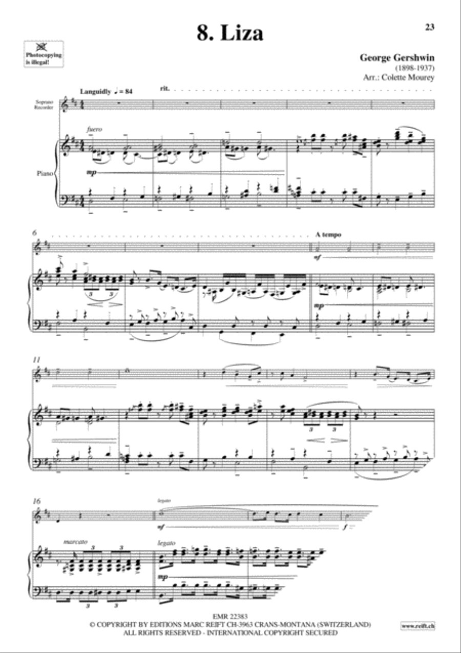 Gershwin 20 Greatest Hits Soprano Recorder scores gallery preview page 10