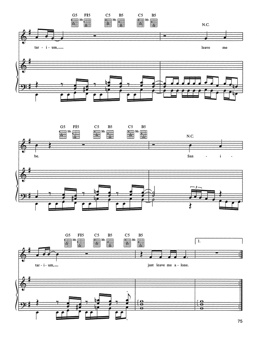 Welcome Home (Sanitarium) Piano, Vocal, Guitar scores gallery preview page 4