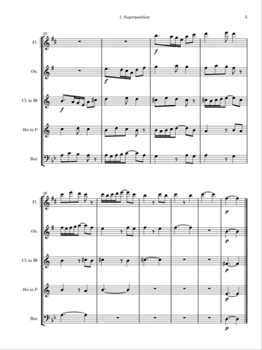 Quantum Caprices Woodwind Quintet scores gallery preview page 5