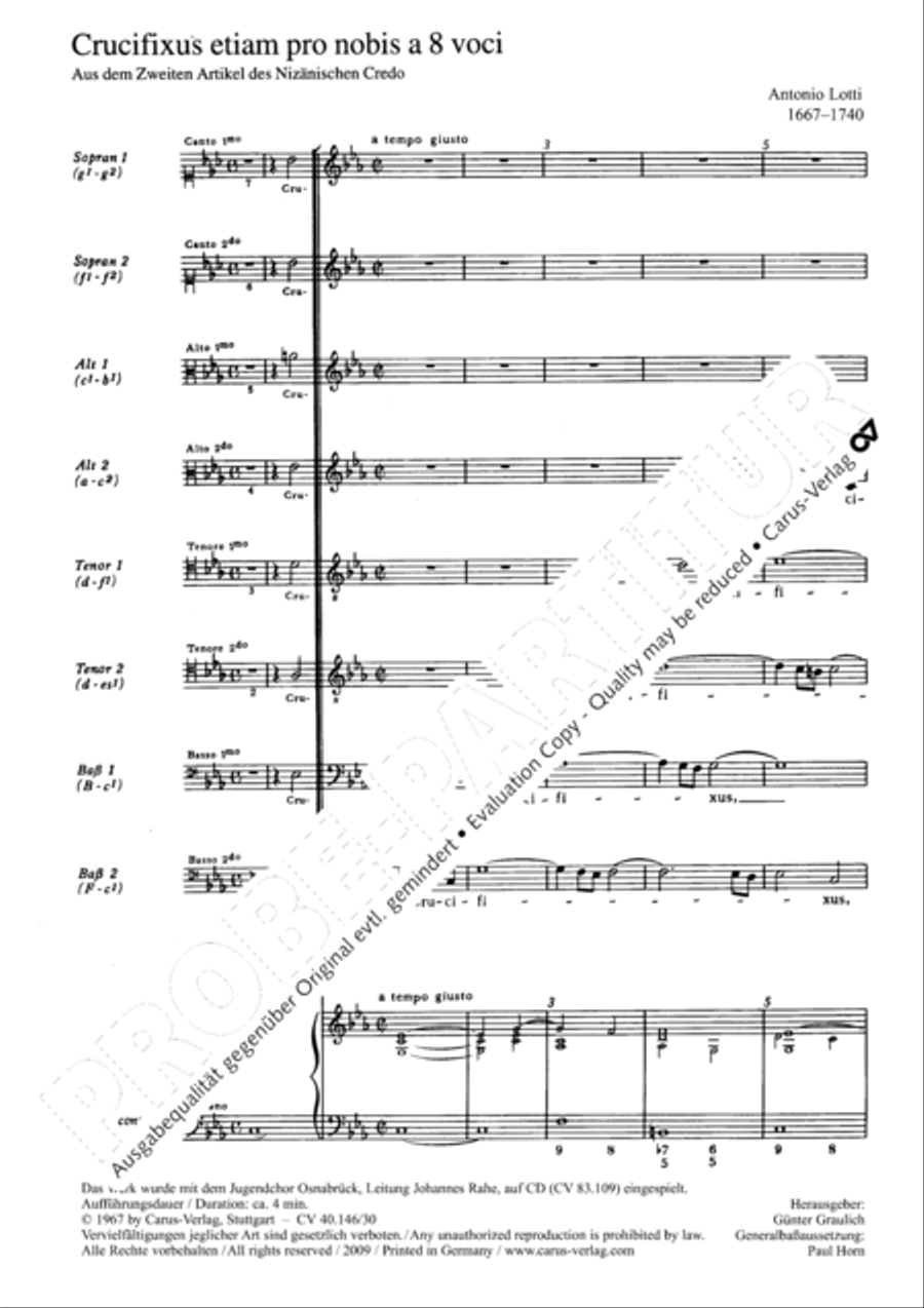 Crucifixus, SV 259 SSAATTBB scores gallery preview page 5
