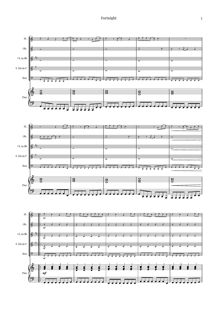 Fortnight Woodwind Quintet scores gallery preview page 3