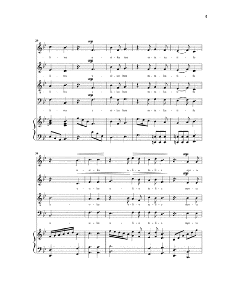 USIKU HUU Voice scores gallery preview page 4