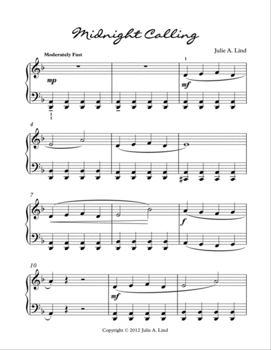 Midnight Calling Piano Method scores gallery preview page 1
