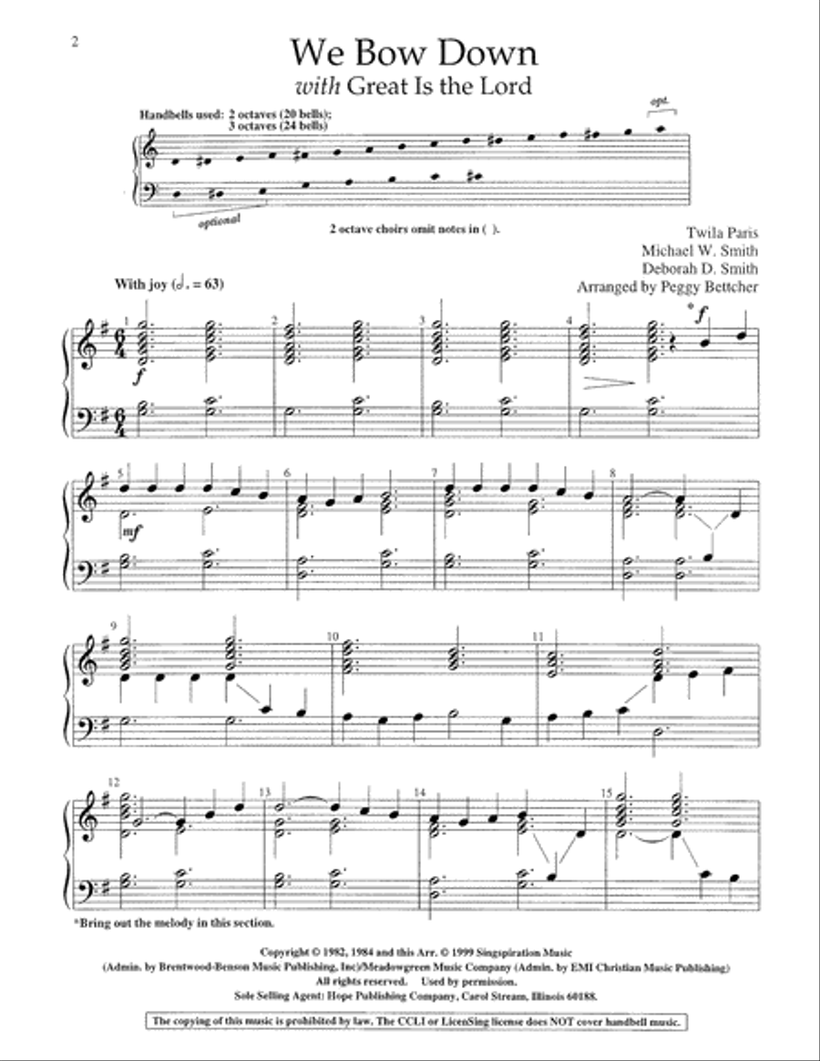 We Bow Down / Great Is the Lord 3-Octaves scores gallery preview page 2