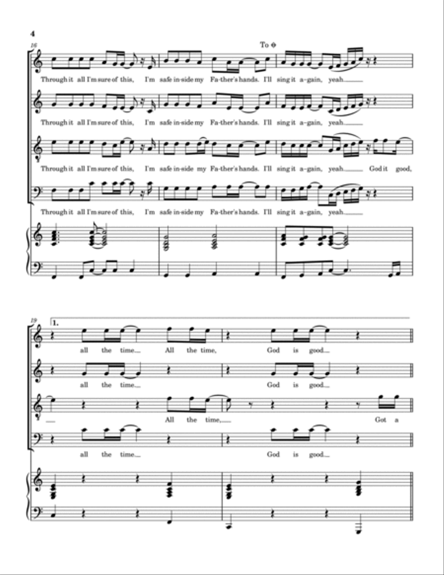 God Is Good (all The Time) 4-Part scores gallery preview page 5
