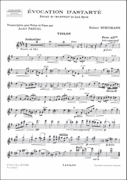Evocation Astarte Violon Et Piano