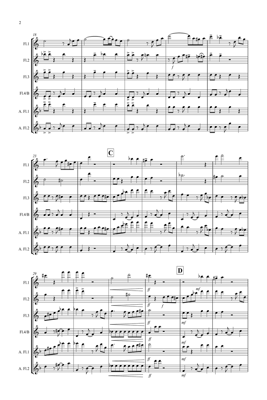 Tasty Tango for Flute Quartet Flute Quartet scores gallery preview page 2