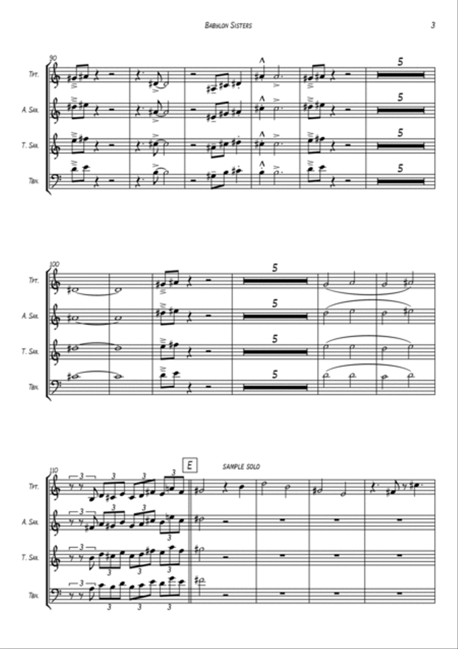 Babylon Sisters Tenor Saxophone scores gallery preview page 3