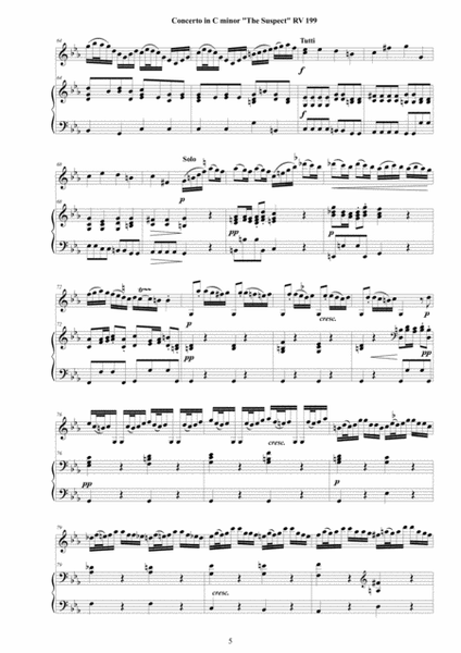 Vivaldi - Violin Concerto in C minor RV 199 'The Suspect' for Violin and Cembalo (or Piano) image number null