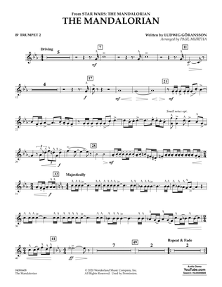 The Mandalorian (from Star Wars: The Mandalorian) (arr. Paul Murtha) - Bb Trumpet 2