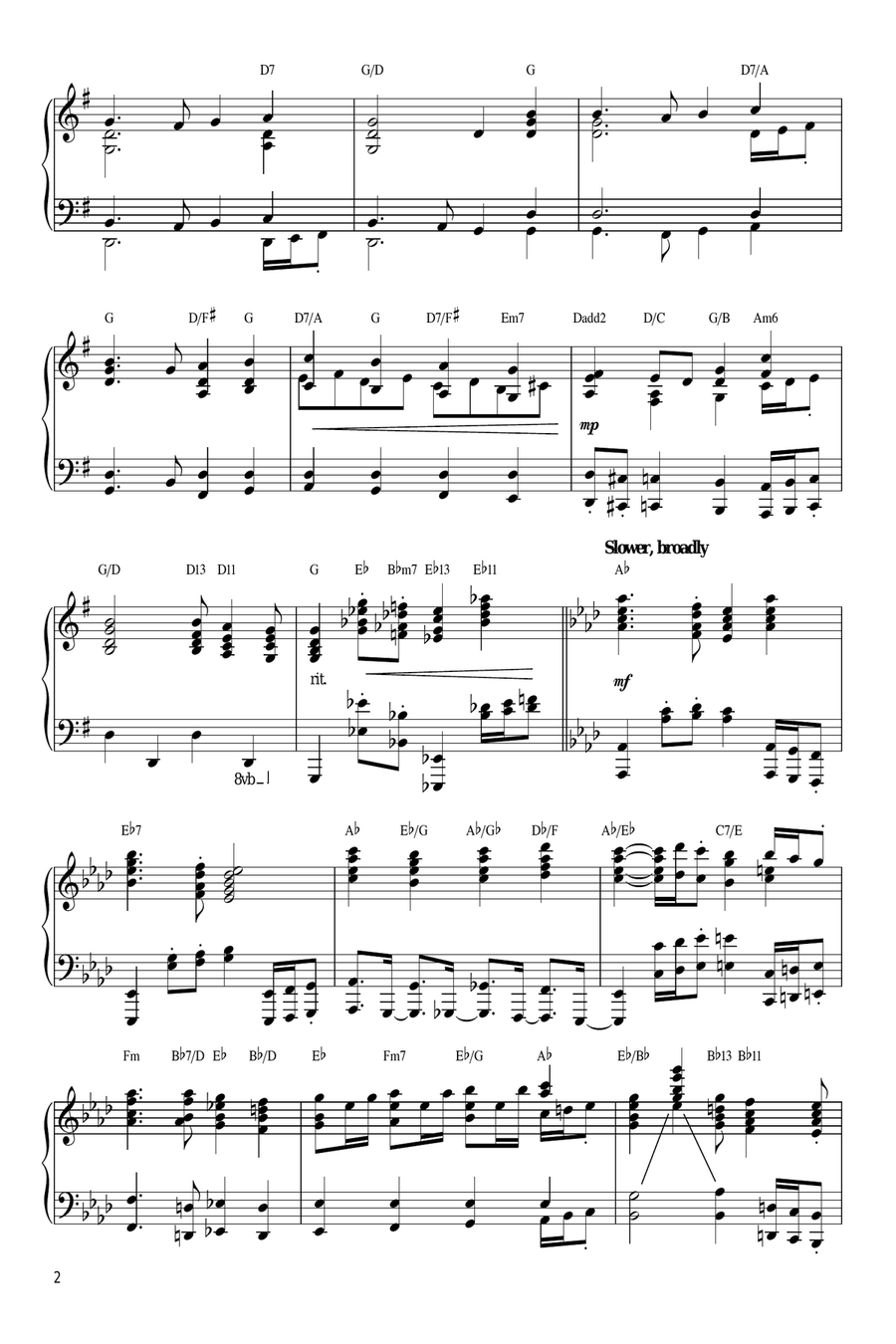 O Come, All Ye Faithful (Adeste Fideles) [Gospel version] Piano Solo scores gallery preview page 2