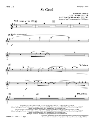So Good - Flute 1 & 2