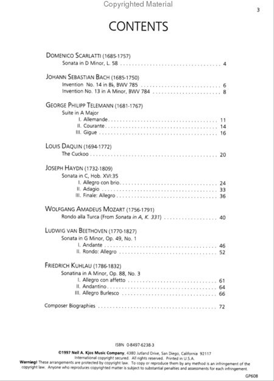 Piano Repertoire: Baroque/Classical Level 8 Piano Method scores gallery preview page 2