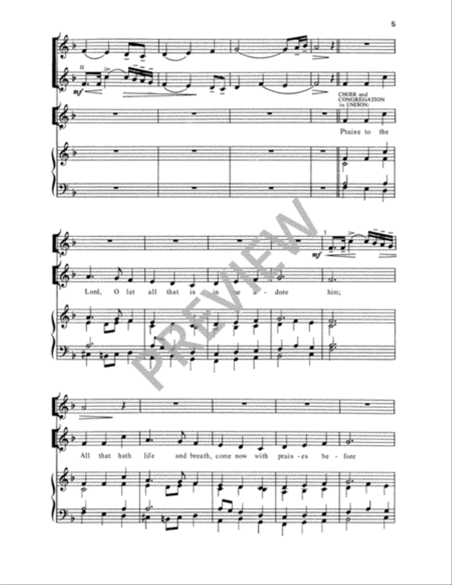 Praise to the Lord 4-Part scores gallery preview page 6
