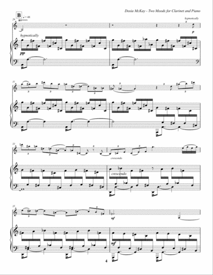 Two Moods for Clarinet and Piano Clarinet Solo scores gallery preview page 5