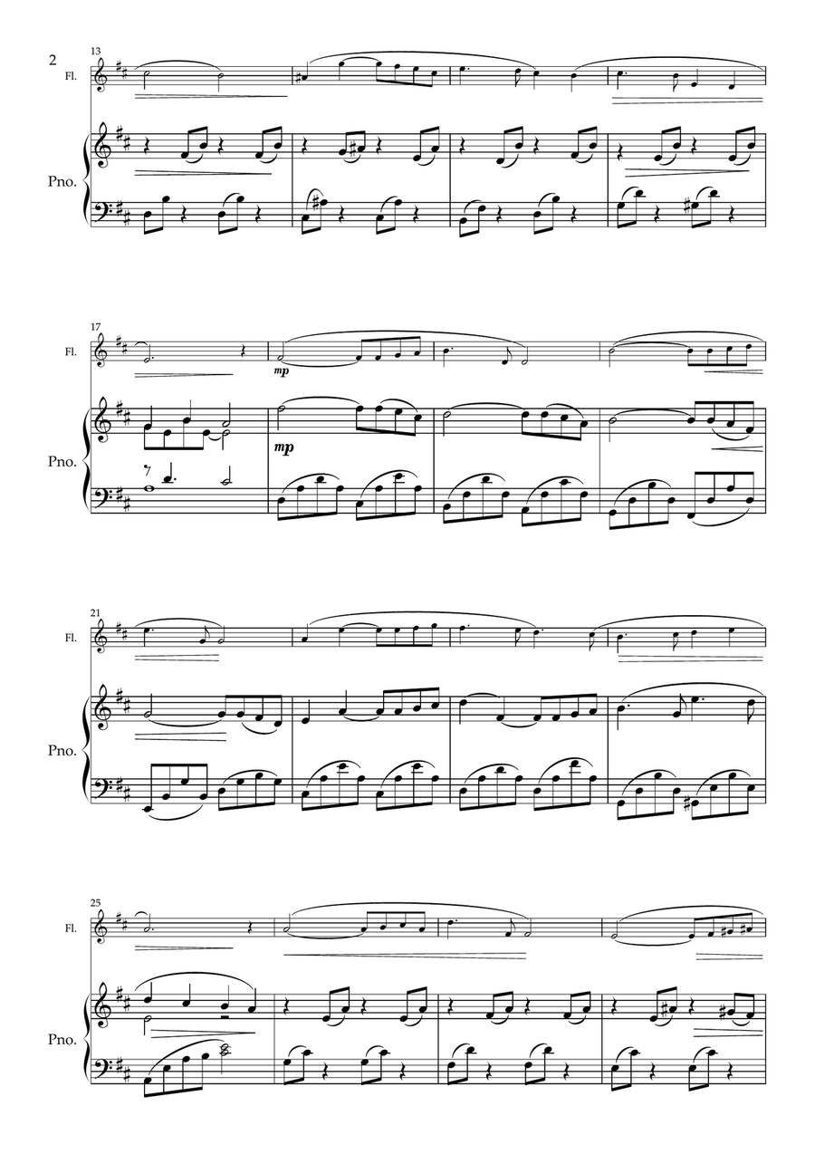 Peace for Flute and Piano Flute Solo scores gallery preview page 3